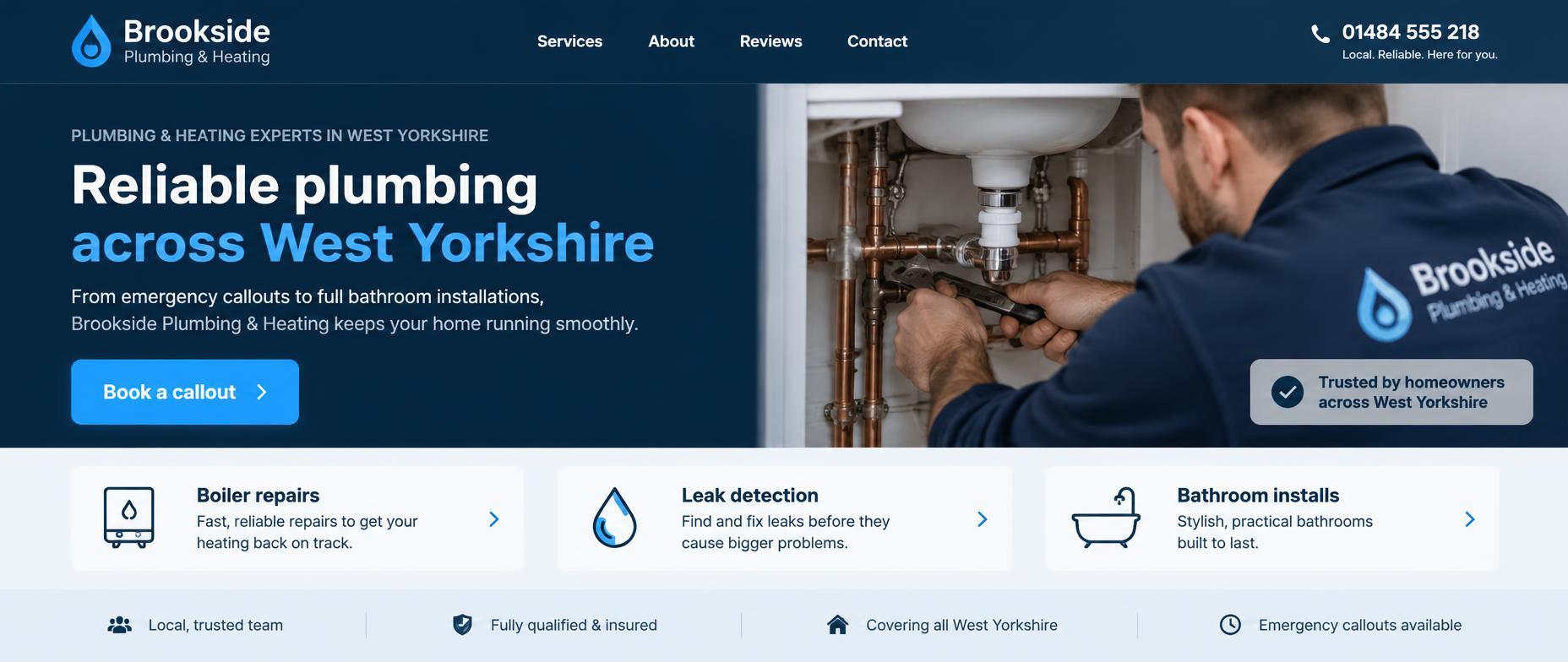 Brookside Plumbing & Heating website demo